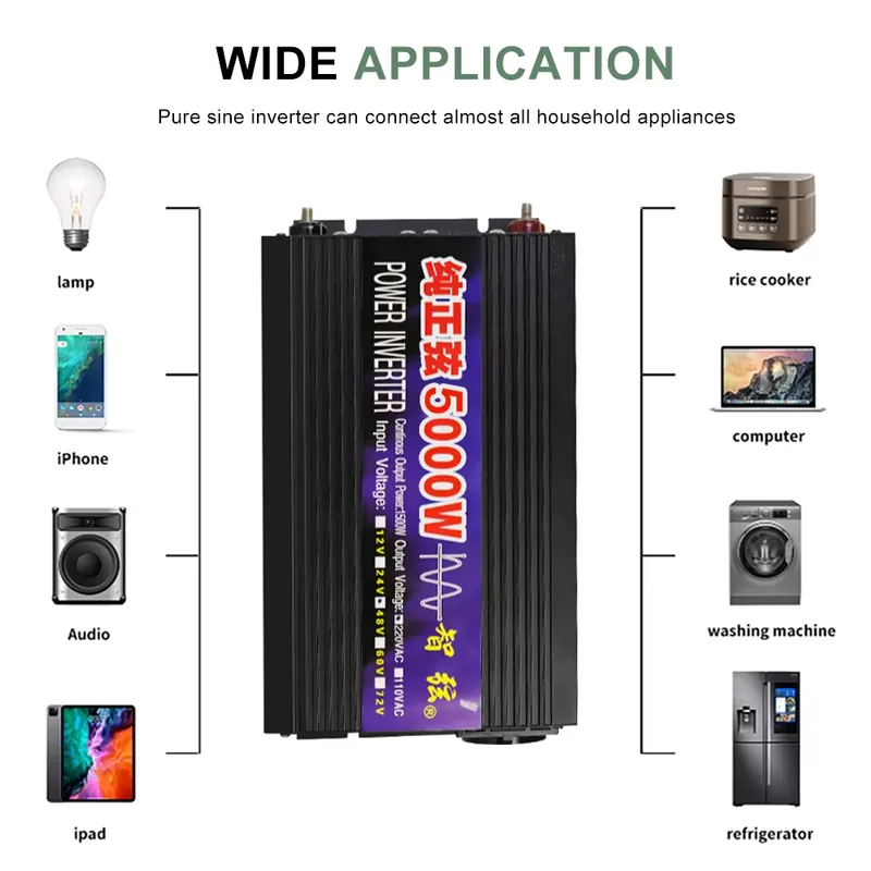 SMARAAD 5000W 12V 24V 48V DC t - Pure Sine Wave Inverter 5000W 48V 220V recension och pris