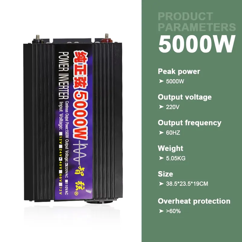 SMARAAD 5000W 12V 24V 48V DC t - Pure Sine Wave Inverter 5000W 48V 220V recension och pris