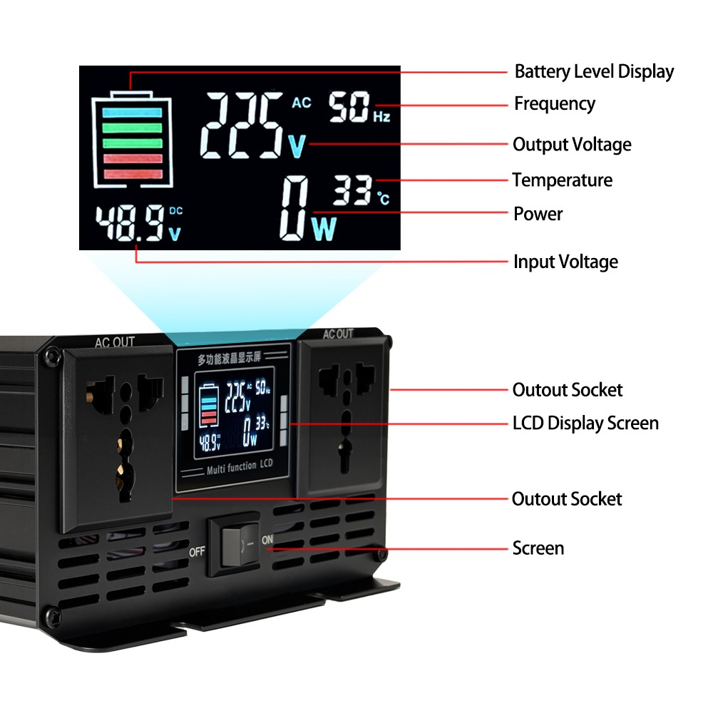 Pure Sine Wave Inverter DC 12v - Pure Sine Wave Inverter 5000W 48V 220V recension och pris