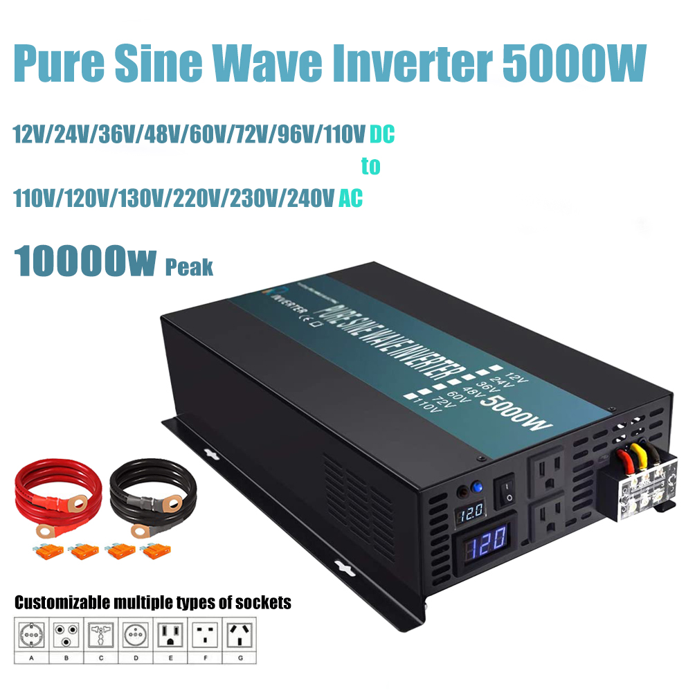 Pure Sine Wave Inverter 5000W  - Pure Sine Wave Inverter 5000W 48V 220V recension och pris