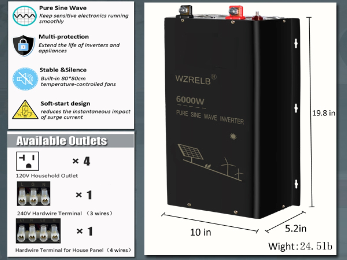 6000W Off Grid Split Phase Pur - Off Grid Solar Inverter 48V 6000W recension och pris