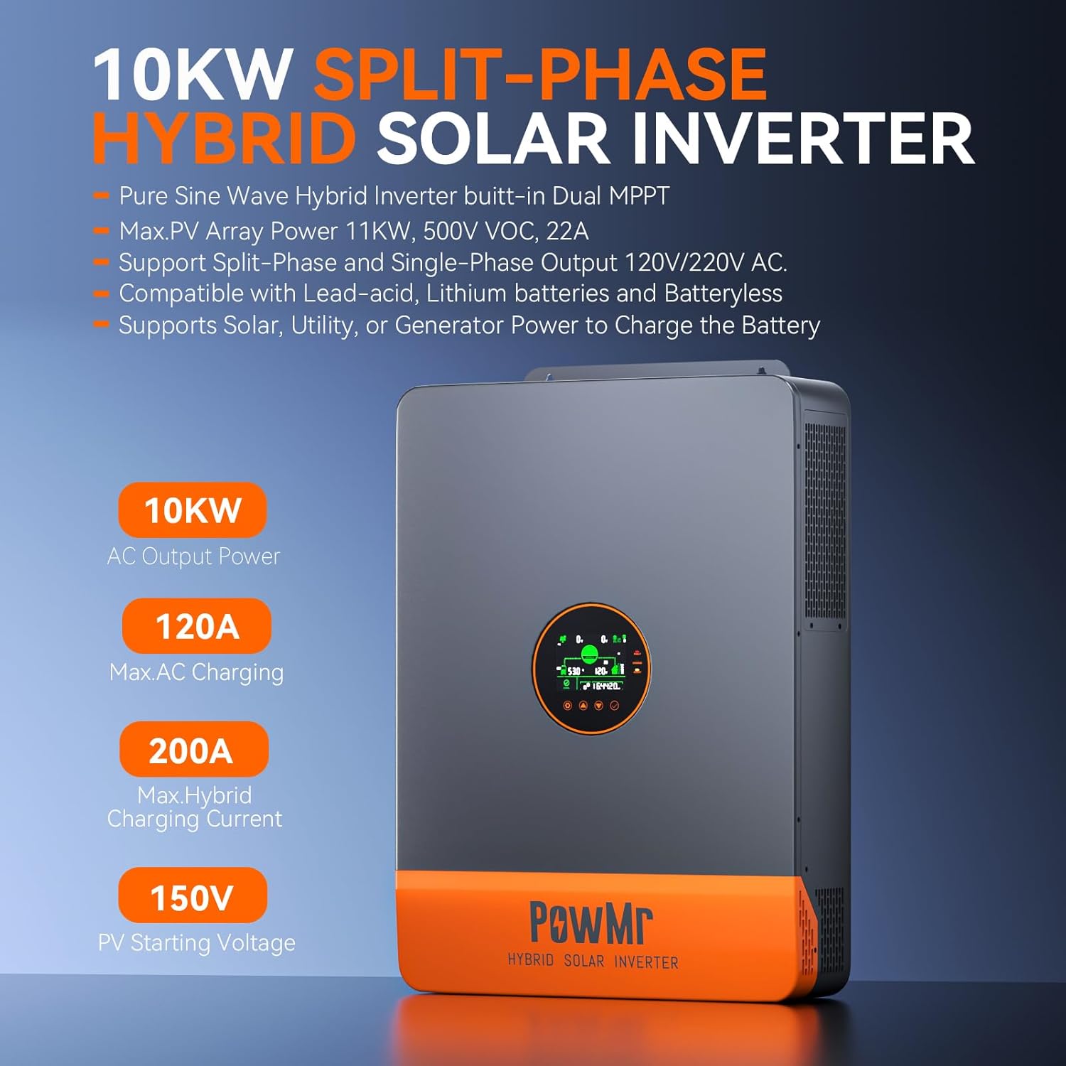 PowMr 16KW 10KW Split Phase In - Split Phase Inverter 10Kw 110V 220V recension och pris