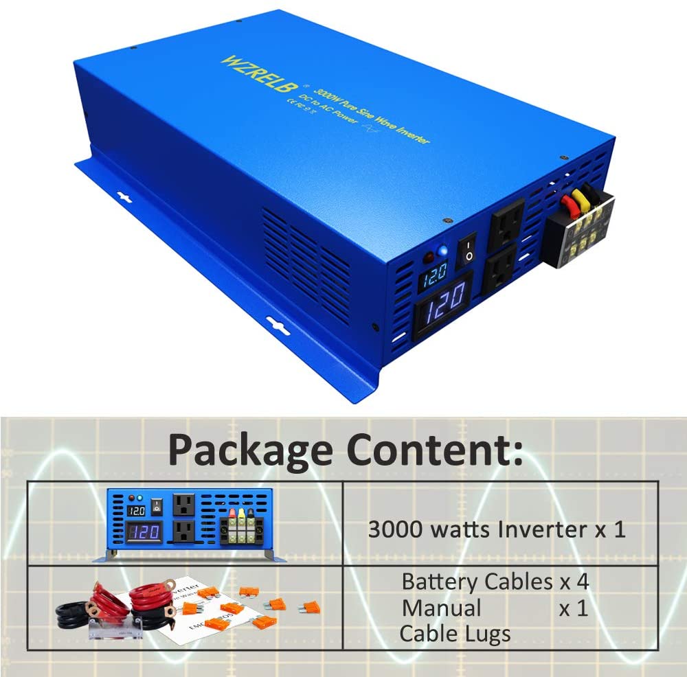 Pure Sine Wave Power Inverter  - Inverter Pure Sine Wave 60Hz 120V 3000W recension och pris